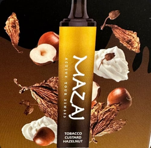 سحبة مزاج 5000 موشة ديموند توباكو كسترد بندق mazaj Diamond 5000 puffs Tobacco Custard Hazelnut