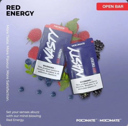 نكهة فيب ناستي مشروب الطاقة الاحمر JUICE MODMATE Red Energy