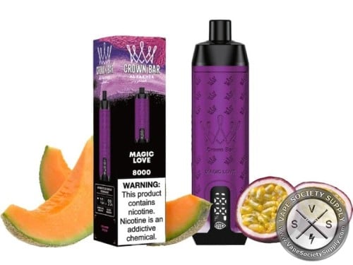 شيشة كراون بار 8000 سحبه ماجيك لوف من تاج الفاخر CROWN BAR 5MG