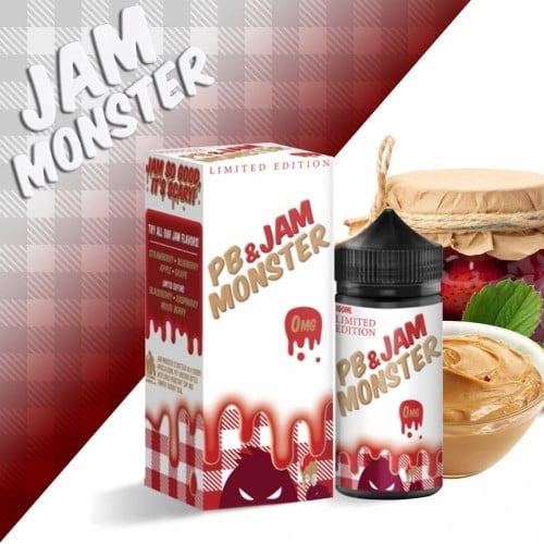 جام مونستر فراولة وزبدة الفستق Jam Monster 100ml/3mg