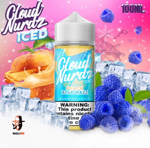 نكهة فيب كلاود نوردز خوخ مع توت Claud Nurdz ICED PEACH BLUE RASPBERRY  مزيج من الخوخ و التوت البارد