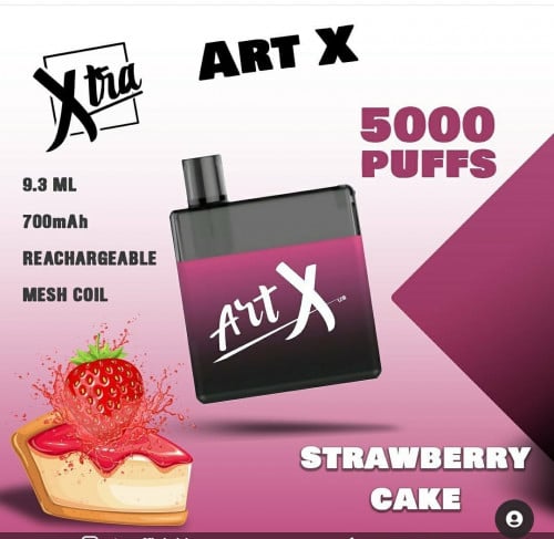 ارت اكس كيكة الفراولة 5000 سحبة ART X STRAWBERRY CAKE 5000 PUFFS