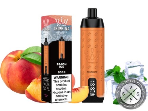 شيشة فيب الفاخر تاج كراون بار 8000 موشه ( خوخ ايس 5MG ) CROWN BAR