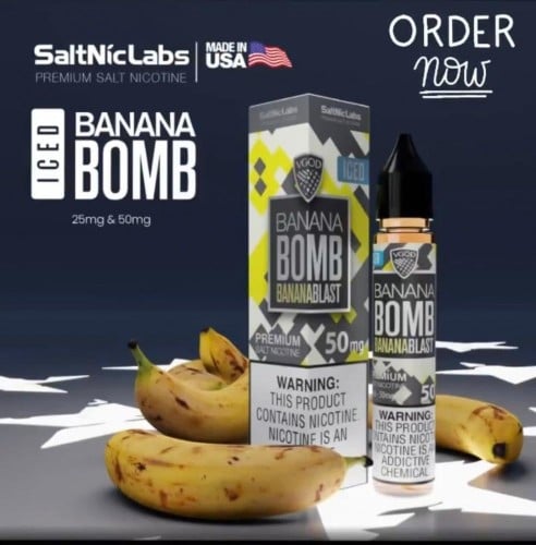 نكهة موز بارد سولت من فيقود Banana Bomb Iced – VGOD Nicsalt