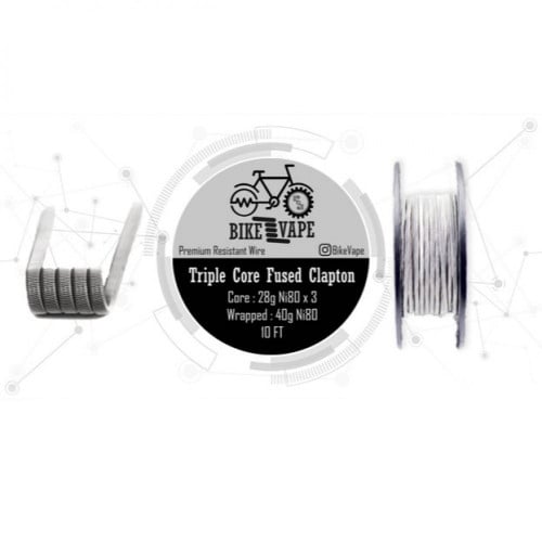 كيبل ثنائي طول 10 قدم يكفي لتصنيع 30 كويل بجودة عالية Bike Vape Wire Box Fused Clapton 0.15 om Core : 26g Ni80 x2