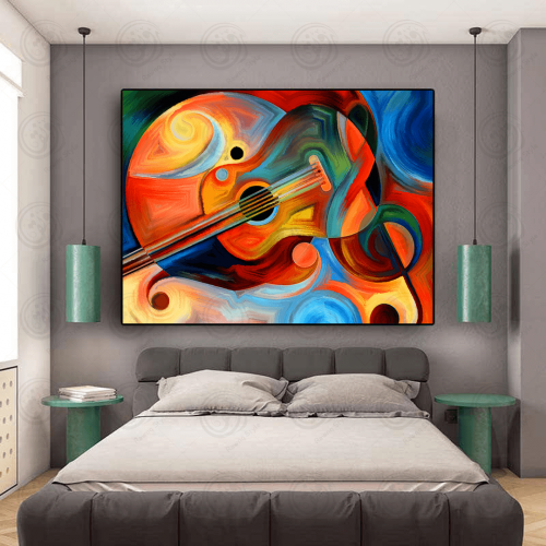لوحة فنية ترسم خروج الموسيقى والإيقاع