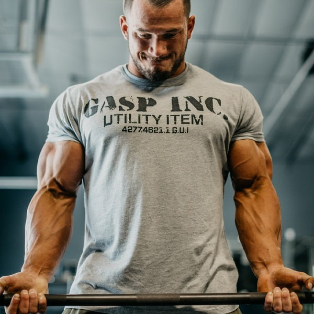 GASP BASIC UTILITY TEE - GREY - House Of Pain - Gym Apparel