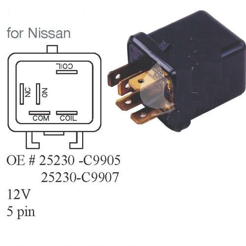 POWER RELAY NISSAN 5 PIN 12V 20 AMPS  No 10378W   كتاوت نيسان
