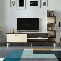 طاولة تلفزيون بني و بيج-موديل Ceren