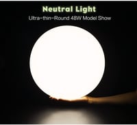 إضاءة سقف رفيع للغاية - دائري لون إضاءة أبيض دافئ...