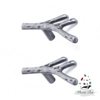 327 - مقبض فرع شجرة صغير فضي ( قطعتين )