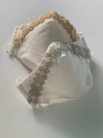 كمامةبالوان متنوعة تطريز لؤلؤ وفضي او ذهبي - eveni...