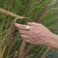 خاتم صدف ناعم مع زركون