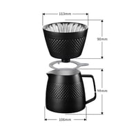 قمع مع ابريق فلتر القهوة بالتقطير V60 - لون أسود