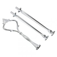 113 - حامل الكعكة لون فضي ( 3 ) طبقات