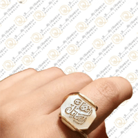 خاتم ملكي - بالاسم - فضه إيطالي عيار 925 - الون صد...