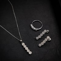 طقم فلاورات ناعم 3 قطع ، حجم صغير فضة عيار 925