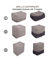 مسند قدم للسفر قابلة للنفخ مع حقيبة ومنفاخ