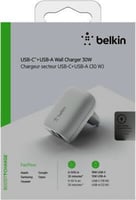 بيلكن شاحن جداري بقوة 30 واط منفذين تايبC وتايب A