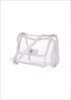 حقيبة كتف شفافة بحدود بيضاء