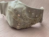 كمامة سهرة تطريز فضي - evening mask