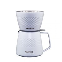 قمع مع ابريق فلتر القهوة بالتقطير V60 - لون أبيض