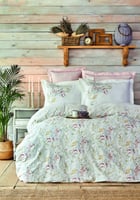 طقم مفارش مزدوج كوين Reveal لون سالمون