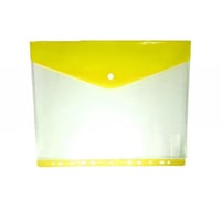 ملف مخرم عرضي A4 لون اصفر