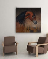 لوحة صهيل-لوحات خيول عربية.