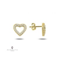 حلق قلب أنيق اللون ذهبي (E201) .