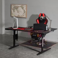 كرسي قيمنق مع طاولة قيمنق زاوية لون أحمر بأسود