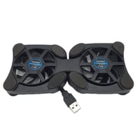 مروحة تبريد لابتوب قابلة للطي اسود مع اضاءة Foldab...