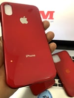 كفر ايفون عنابي شبيه الزجاج