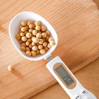 ميزان ملعقة إلكترونية للمطبخ - لون أبيض