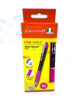 علبة اقلام جافة لون وردي 1.0mm