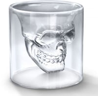 كوب زجاج مزدوج على شكل جمجمه 130 مل