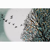 لوحة مودرن بإطارخشبي أسود