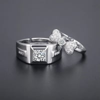 خواتم كوبلز خطوبة زواج ارتباط مطلية فضة مزينة بحجر...