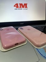 كفر ايفون أكس ماكس زهري سيليكون Pink silicone case...