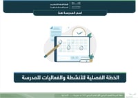 خطة المدرسة الفصلية الابتدائية للفصل الأول