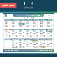 ملف بوربوينت توزيع الأسابيع الدراسية 