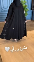 عباية كلوش تطريز وشك كامل يدوي خام كريب كويتي والت...