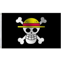 علم ون بيس طاقم قراصنة قبعة القش حجم كبير