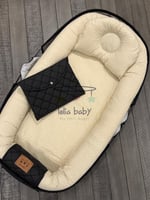 سرير متنقل جلد أسود مناسب للجنسين