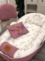 سرير متنقل برغندي للبنات