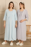 طقم استقبال الأم للنفاس مع روب وملابس نفاس أنيقة