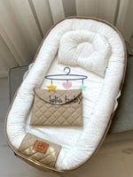 سرير متنقل مميز جلد بيج