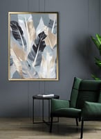 لوحة كانفاس على إطار خشبي بتصميم ريش ملون