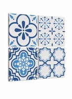 طقم من ٤ لوحات كانفاس مربع على إطار خشبي، تصميم أن...