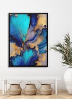 لوحة كانفاس على إطار خشبي بتصميم فن تجريدي